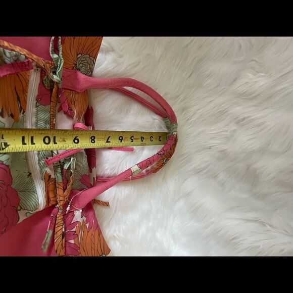 NWOT Caribbean Joe hot pink canvas with tropical prints beach tote . - Picture 5 of 13